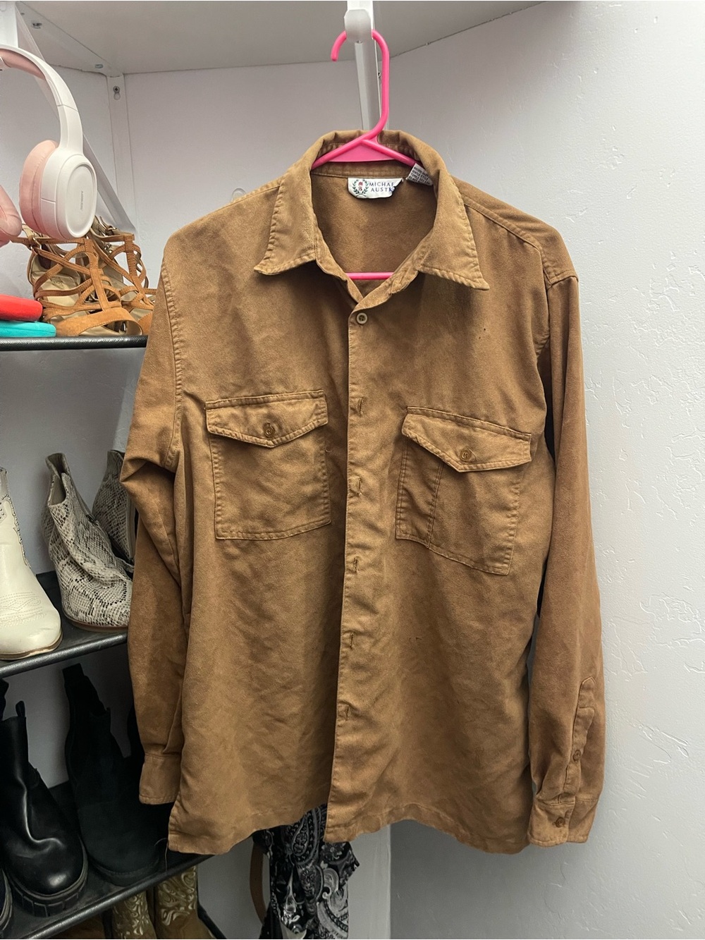 Vintage brown suede button up boho/western vibes